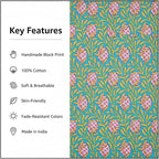 E-Tailor®Hand-Block Printed Pre-Cut Cotton Fabric Ideal - Image 3