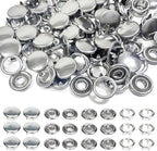 100 Sets Metal Snap Buttons, Sterling Silver Solid Sewing Snaps by Unknown