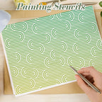 Geometric Texture Stencils for Crafts Reusable 16Pcs Stencils | DIY Art - Image 6