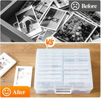 Lifewit 4x6 Photo Storage Box, Plastic Craft Storage Box - Image 4