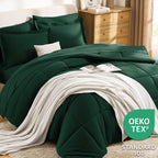 CozyLux King Size Comforter Set Emerald Green - Image 3