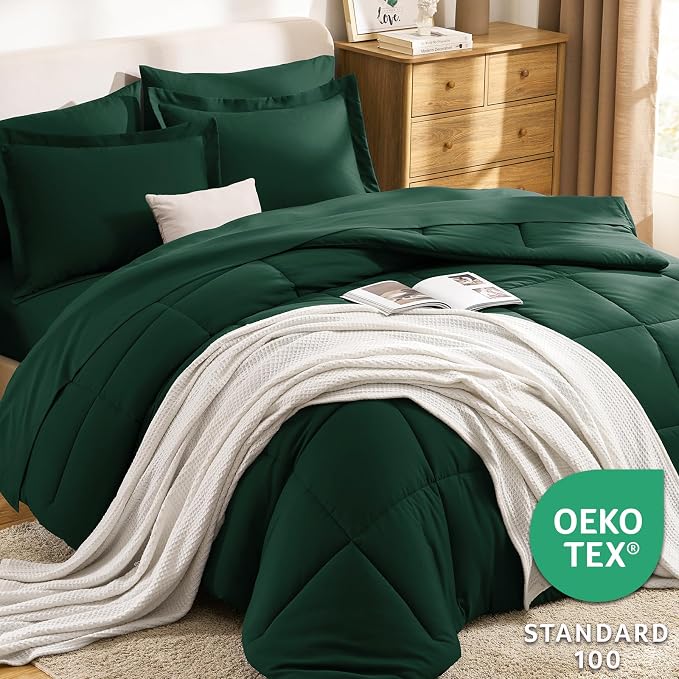 CozyLux Full Size Comforter Sets Emerald Green - Image 3