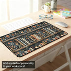 Vintage Flower Bookshelf Desk Mat, Library Book Mouse Pad Desk Pad, Extended - Image 6