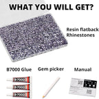 33000Pcs Lavender Rhinestones for Bedazzling, Mixed Sizes 2, 6mm Bedazzle Kit - Image 2