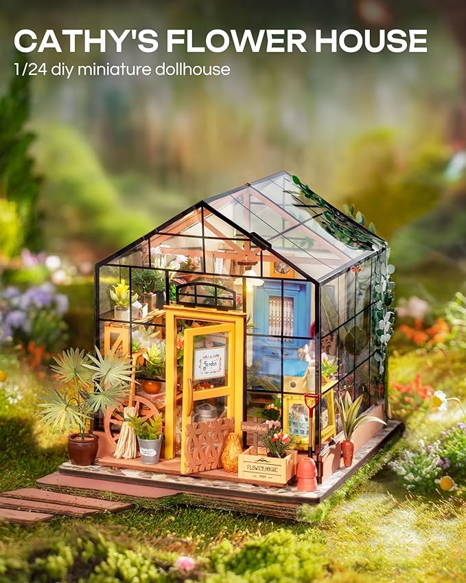 Rolife DIY Miniature House Kit-Mini Diorama 1/18 Greenhouse Dollhouse Building - Image 2