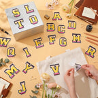 WILLBOND 52 Pcs Back to School Alphabet Patches Pencil Self Adhesive Iron on - Image 6