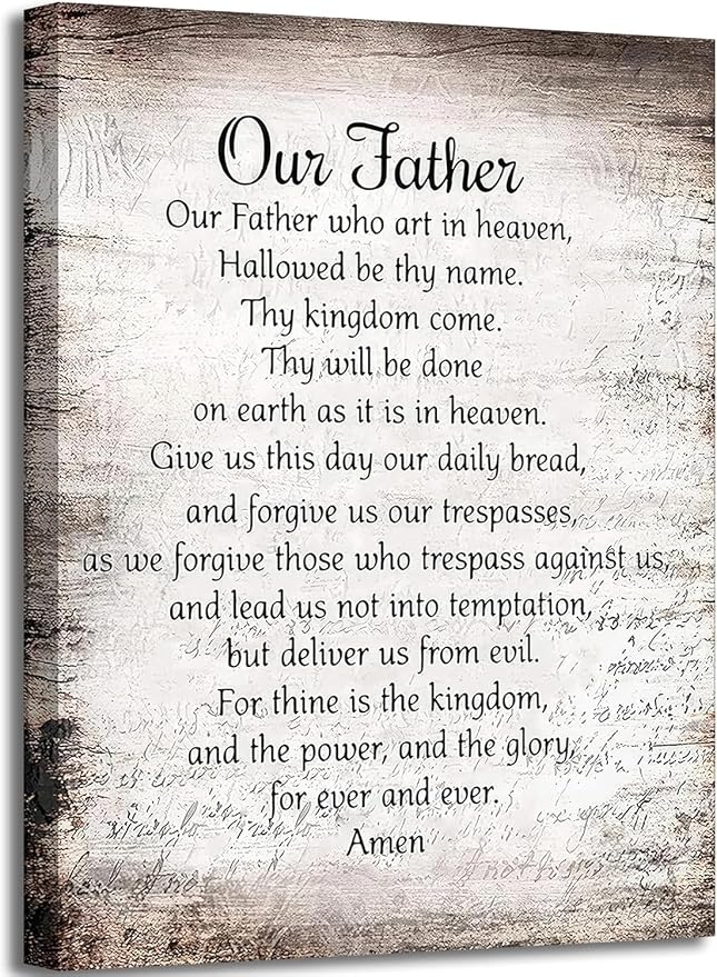 YOXORDQ Our Father Prayer Canvas Wall Art-Canvas Wrapping 16x24in | Christian by YOXORDQwallart