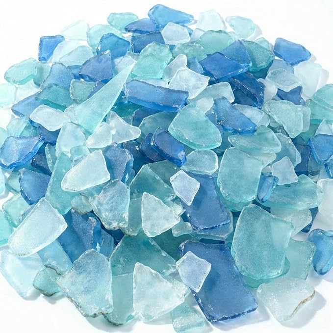 Jetec 36 oz Sea Glass for Crafts Pieces Seaglass Decor Flat Frosted Sea Glass by Jetec