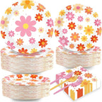 Qyeahkj 50 Guests Groovy Daisy Plates and Napkins Party Supplies Boho Hippie by Qyeahkj