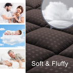HYLEORY Full XL Mattress Pad Quilted Fitted Mattress Protector Cooling Pillow - Image 3
