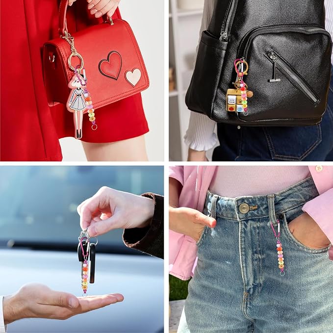 44PCS Beadable Keychain Bars, Colorful Metal Blank Beadable Keychain - Image 4