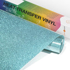 HTVRONT Light Blue Glitter HTV- 10” x 5ft Light Blue Glitter Iron On Vinyl | by HTVRONT