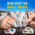 National Geographic Gigantic Gemstone Dig Kit – Excavate 50 Real Gems from a - Image 2