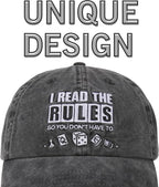InnoBeta Board Game Cap, Gifts for Board Lovers Gamers, I Read The Rules - Image 2