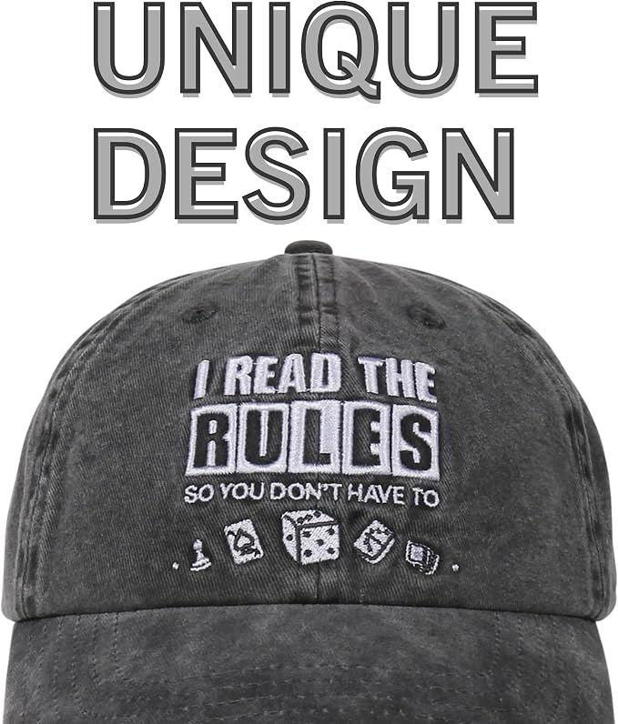 InnoBeta Board Game Cap, Gifts for Board Lovers Gamers, I Read The Rules - Image 2