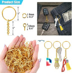 Keychain Rings Kit for Crafts Gold, PAXCOO Includes 100Pcs Split Key Ring - Image 6