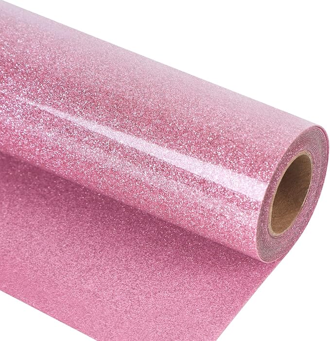 guangyintong Glitter Pink Heat Transfer Vinyl HTV Rolls, Glitter Pink HTV Vinyl by guangyintong