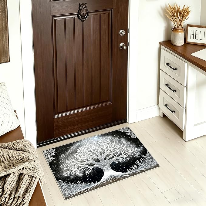 Tree of Life Faux Cashmere Non-Slip Rug, 15.7 x 23.6 Inches, Bathroom Dry Area - Image 5