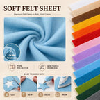 Baby Blue Large Felt Fabric 36" x 36", 1.4 mm Soft Felt Sheet, Nonwoven Fabric - Image 4