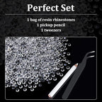 5000pcs 3mm Resin Rhinestones Bulk, Transparent Flatback Round Jelly - Image 4