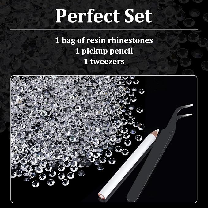 1500pcs 6mm Resin Rhinestones Bulk, Transparent Flatback Round Jelly - Image 4