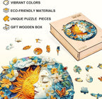 Moon Sun Face Art Puzzles Fantasy Flowers Round Puzzle Adults Gifts - Image 2