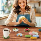 Punch Needle Coaster Kit, 6 Patterns Embroidery Set - Image 6