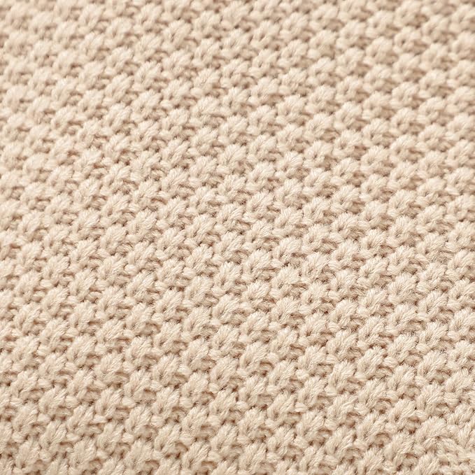Neiwech Baby Blanket Knit Cozy Soft Lightweight Crib Stroller Nursery Receiving Swaddling Blankets for Newborn Infants Boys Girls Camel 30x40 Inch