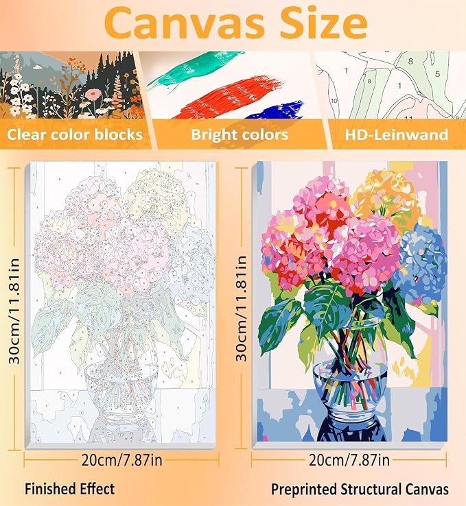 3 Pack Framed Paint by Numbers Flower - Image 3