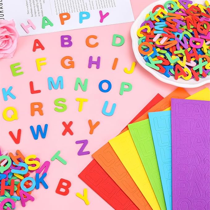 1440 Pcs Foam Letter Stickers, 10 Colors 1 Inch 3D Self-Adhesive EVA ABC - Image 2
