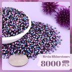 8000PCS 3mm Resin Jelly Rhinestones in Bulk, Bedazzling Flatback Crystals - Image 2