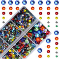 4000Pcs Mixed Size Hot Fix Round Crystals Gems Glass Stones Hotfix Flat Back by MASSIVE+BEADS