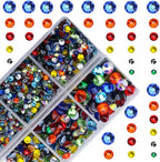 4000Pcs Mixed Size Hot Fix Round Crystals Gems Glass Stones Hotfix Flat Back by MASSIVE+BEADS
