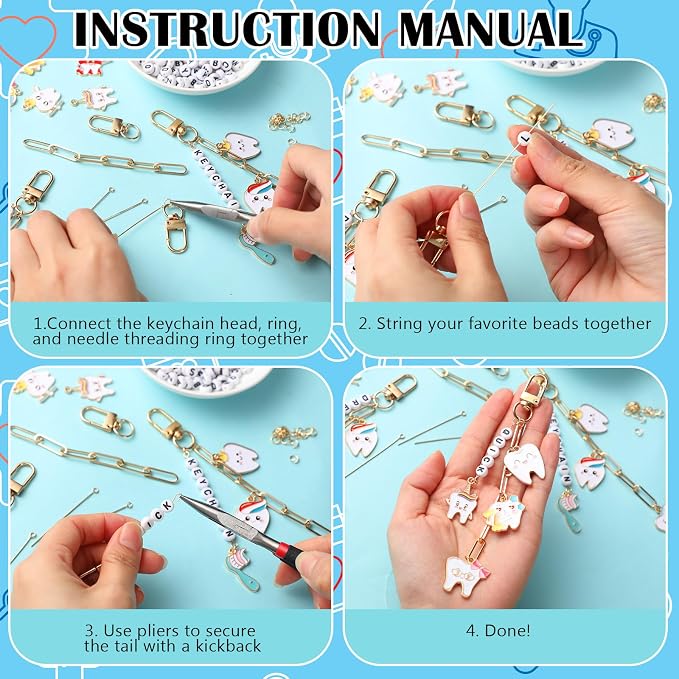 CraftyDream 558 Pcs Dental Keychains Gifts Dental Assistant Hygienist Gifts DIY - Image 3
