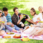 Domensi 100 Pack Tie Dye Paper Plates 7 Inch Rainbow Disposable Dessert Plates - Image 7
