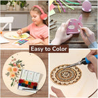 Philorn 12Pcs Wood Circles | Crafts 12 Inch Unfinished Wooden Door Hanger Sign - Image 5