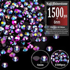 1500pcs 6mm Resin Rhinestones Bulk, Purplish Black AB Flatback Round Jelly - Image 2