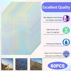 60 Sheets Holographic Laminate Sheets Clear Glitter A4 Size Vinyl Sticker Paper - Image 3
