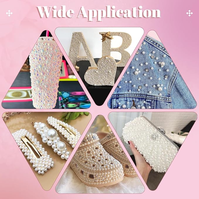 13000Pcs Flatback Pearls for Crafting, Bedazzling Bead for DIY Crafts Clothing - Image 5