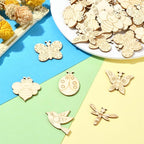 LiQunSweet 200 Pcs Insects Unfinished Wood Cutout Butterfly Bee Ladybug - Image 6