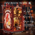 Fsolis Book Nook Kit, 3D Wooden Puzzle - Image 3