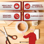 XFasten Double Sided Tape Clear, 1-Inch by 20-Yards, Holding Carpets, and - Image 2