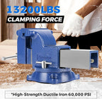6" Heavy-Duty Bench Vise 13200LBS Stronger Clamping Force Ductile Iron Bench - Image 5