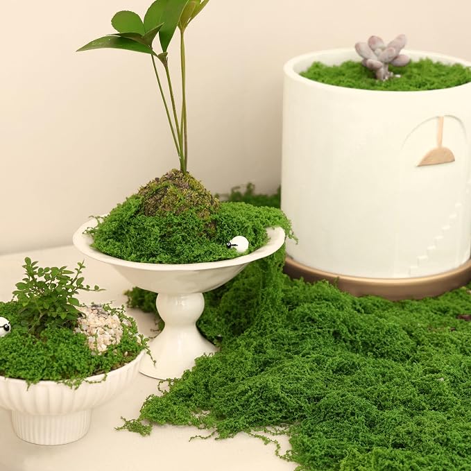 5.3oz Fake Moss for Crafts, Fairy Garden Accessories, Decorative Faux Grass for by Bupelo