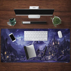 Night Purple Desk Mat Dark Academia Anime Computer Desk Keyboard Mat, 31.5 X - Image 4