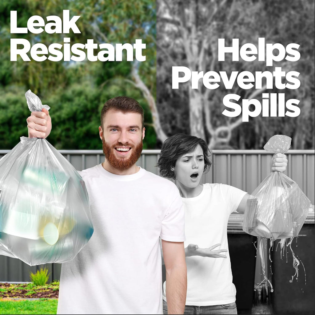 ToughBag 30-33 Gallon Clear Trash Bags (100 Count) Recycling Bag, Garbage Can Liners – Clear Trash Bags 30+ Gallon - Made In USA