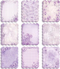 Gersoniel 9 Pcs Vintage Scalloped Sticky Notes, Aesthetic Purple Sticky Notes by Gersoniel