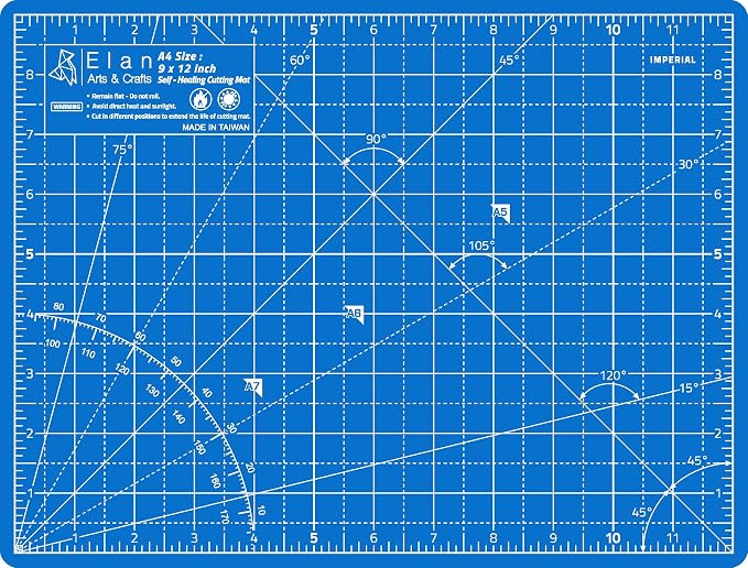 Elan Cutting Mat A4 Blue, Self Healing Cutting Mat 9x12 Inch, 5-Ply Craft Board - Image 2