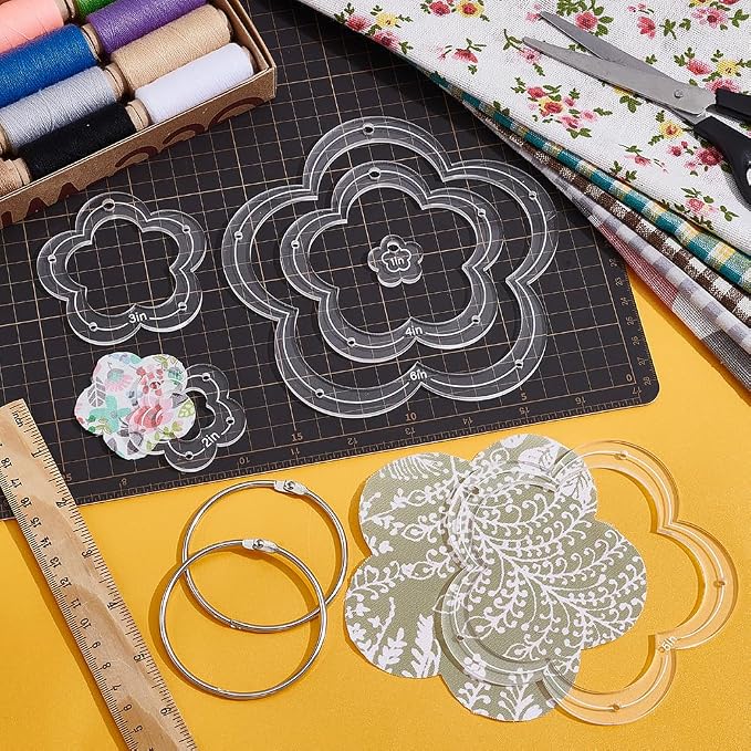 NBEADS 6Pcs Acrylic Quilting Templates Set - Image 4