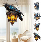 Raven Gothic on Lantern 2D Acrylic Suncatcher, Halloween Decor Indoor Faux - Image 2